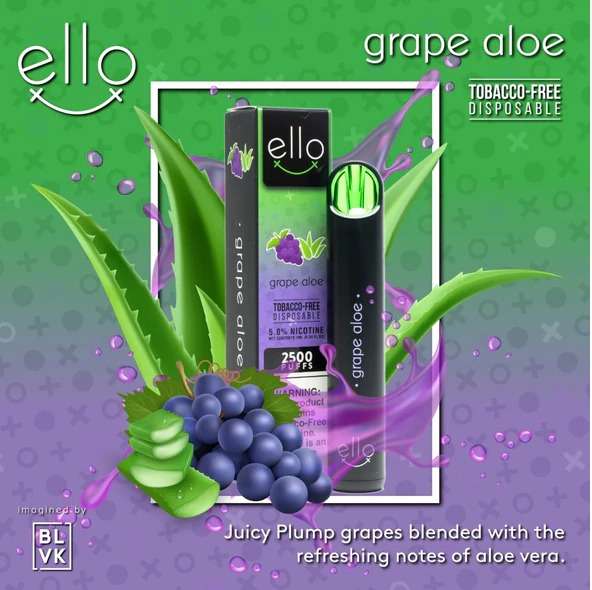 blvk ello disposable vape 2500 puffs grape aloe flavour Vape Dubai | Buy Vape Online in UAE - SmokeFree