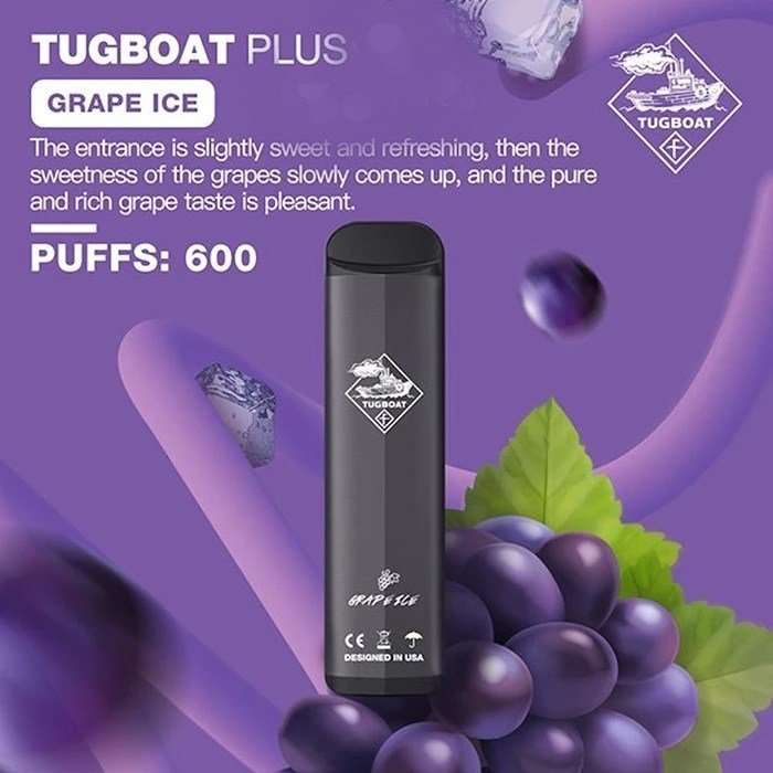 Disposable tugboat plus grape ice