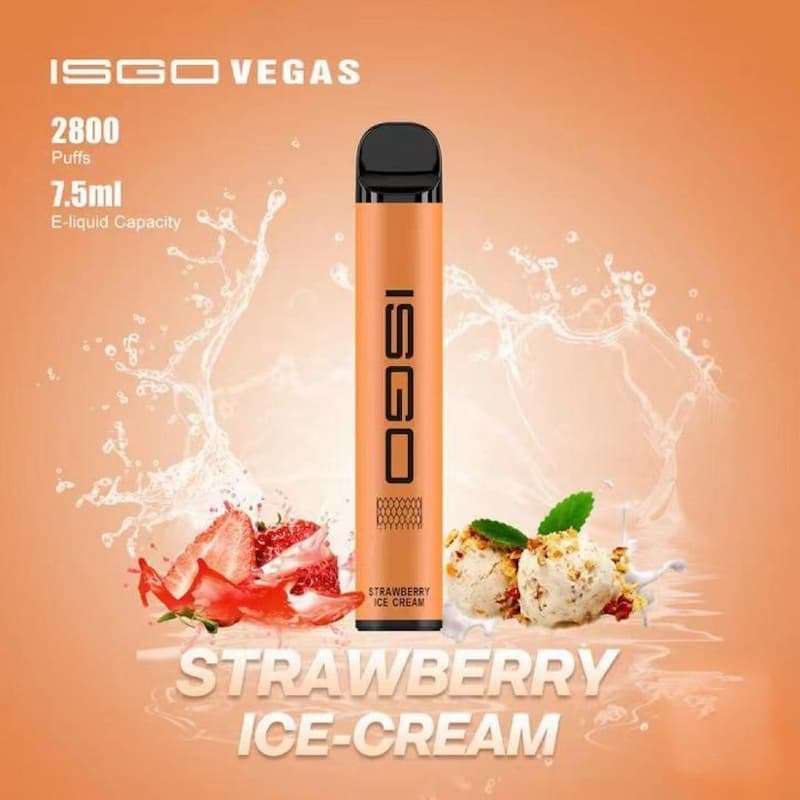 ISGO VEGAS Disposable Vape 2800 Puffs Strawberry Ice Cream Flavour
