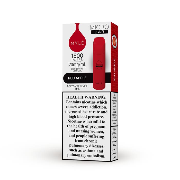myle micro bar red apple 20mg ml 1500 puffs Vape Dubai | Buy Vape Online in UAE - SmokeFree