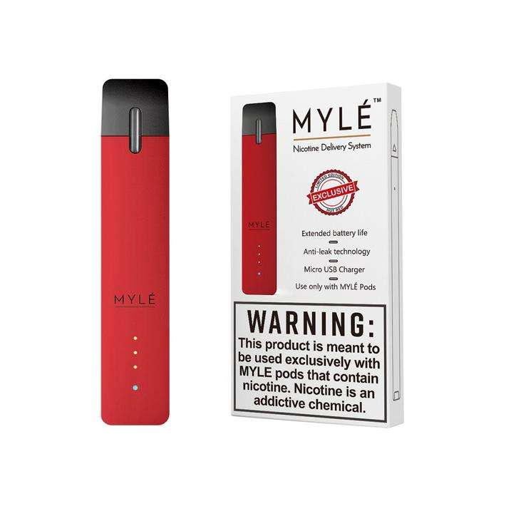 Myle ruby red vape device