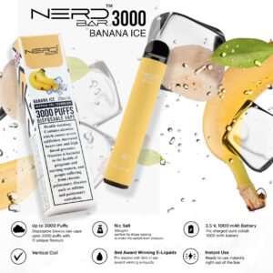 nerd bar 3000 puffs disposable pod vape banana ice flavour Vape Dubai | Buy Vape Online in UAE - SmokeFree