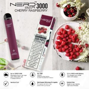 nerd bar 3000 puffs disposable pod vape cherry raspberry flavour Vape Dubai | Buy Vape Online in UAE - SmokeFree