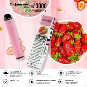 nerd bar 3000 puffs disposable pod vape strawberry flavour Vape Dubai | Buy Vape Online in UAE - SmokeFree