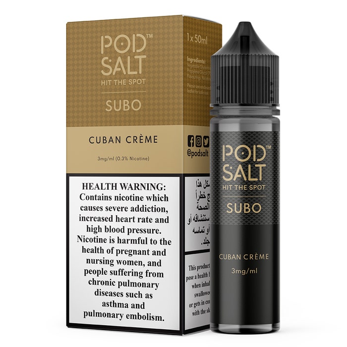 Pod Salt Subo Cuban Crème 3mg/ml-50ml