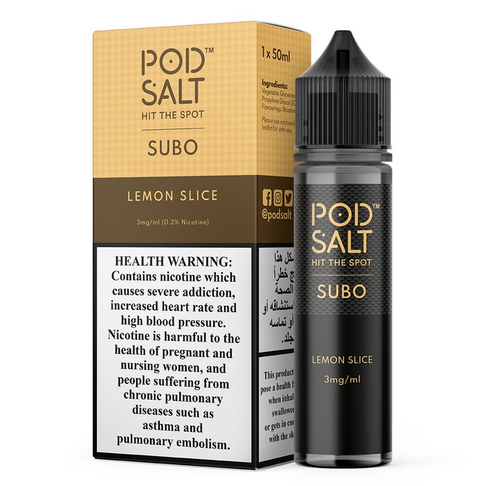 pod salt subo lemon slice 3mg ml 50ml Vape Dubai | Buy Vape Online in UAE - SmokeFree