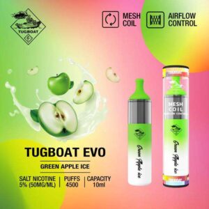 tugboat evo 4500 puffs disposable vape green apple ice flavor Vape Dubai | Buy Vape Online in UAE - SmokeFree