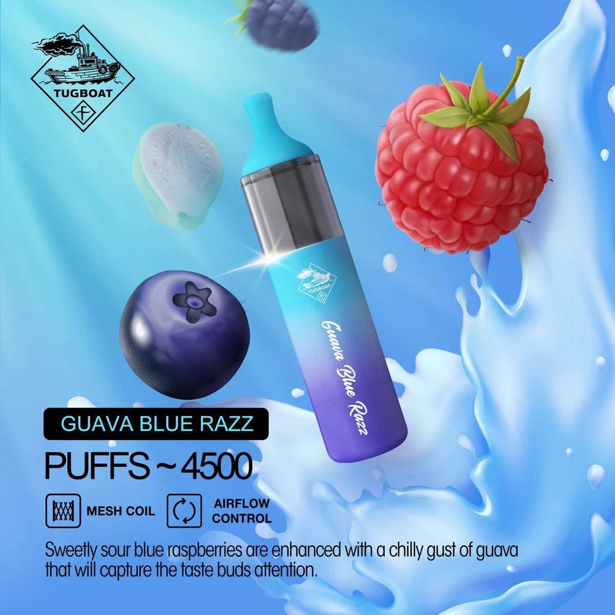 tugboat evo 4500 puffs disposable vape guava blue razz flavor Vape Dubai | Buy Vape Online in UAE - SmokeFree