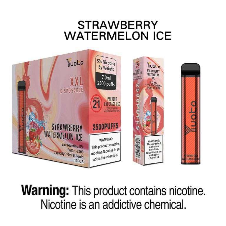 YUOTO XXL 2500 puffs disposable vape Strawberry Watermelon Ice flavor